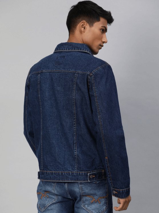 Mens Denim Jacket Dark Blue - HB INDUSTRIES - Denim Jacket - 