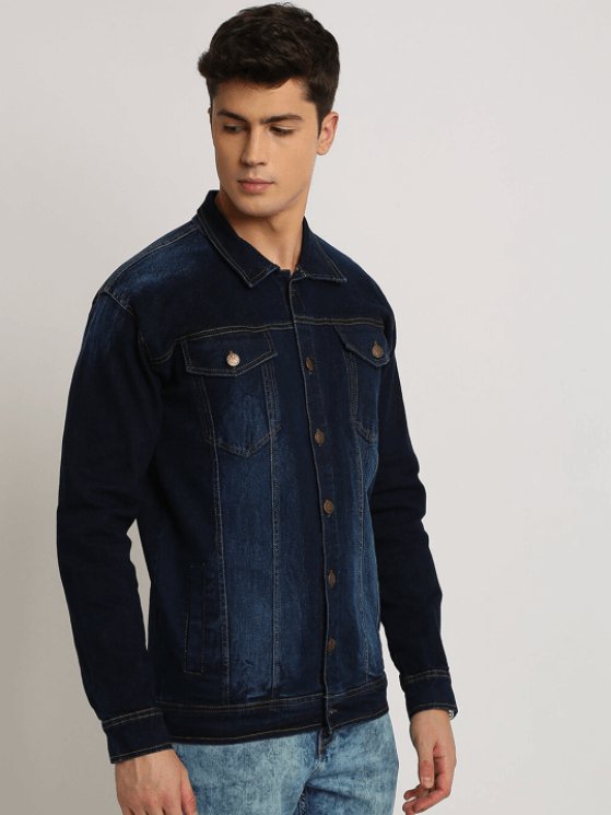 Mens Denim Jacket Dark Blue - HB INDUSTRIES - Denim Jacket - 