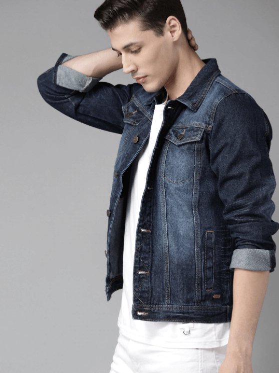 Mens Denim Jacket Dark Blue - HB INDUSTRIES - Denim Jacket - 