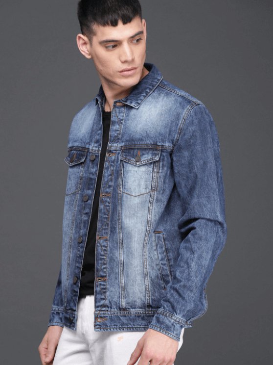 Mens Denim Jacket Dark Blue - HB INDUSTRIES - Denim Jacket - 