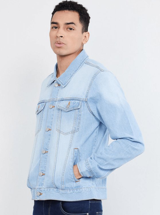 Mens Denim Jacket Light Blue - HB INDUSTRIES - Denim Jacket - 