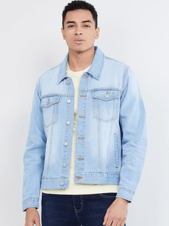 Mens Denim Jacket Light Blue - HB INDUSTRIES - Denim Jacket - 