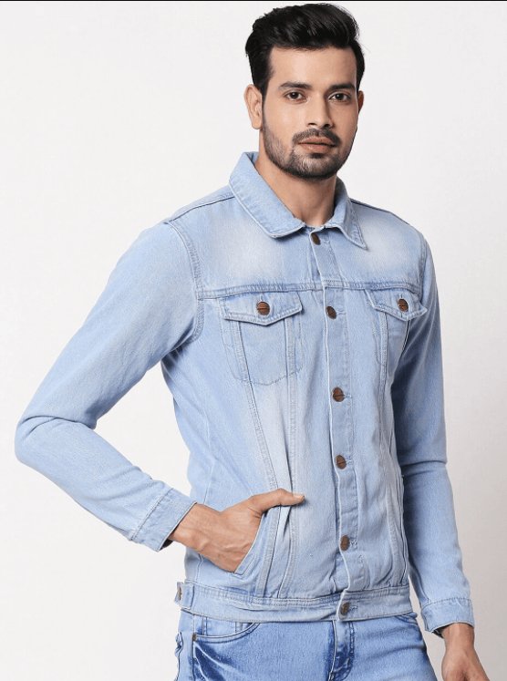 Mens Denim Jacket Light Blue - HB INDUSTRIES - Denim Jacket - 