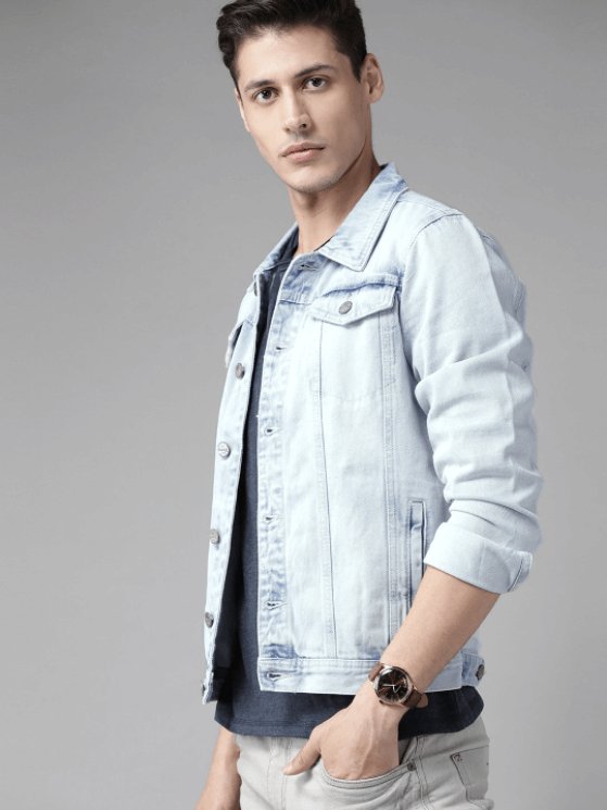 Mens Denim Jacket Light Blue - HB INDUSTRIES - Denim Jacket - 