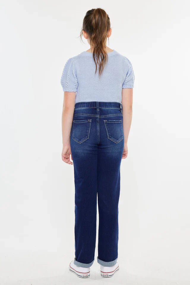 Milly Mid Rise Straight Kids Jeans - HB INDUSTRIES - Girls Jeans - 