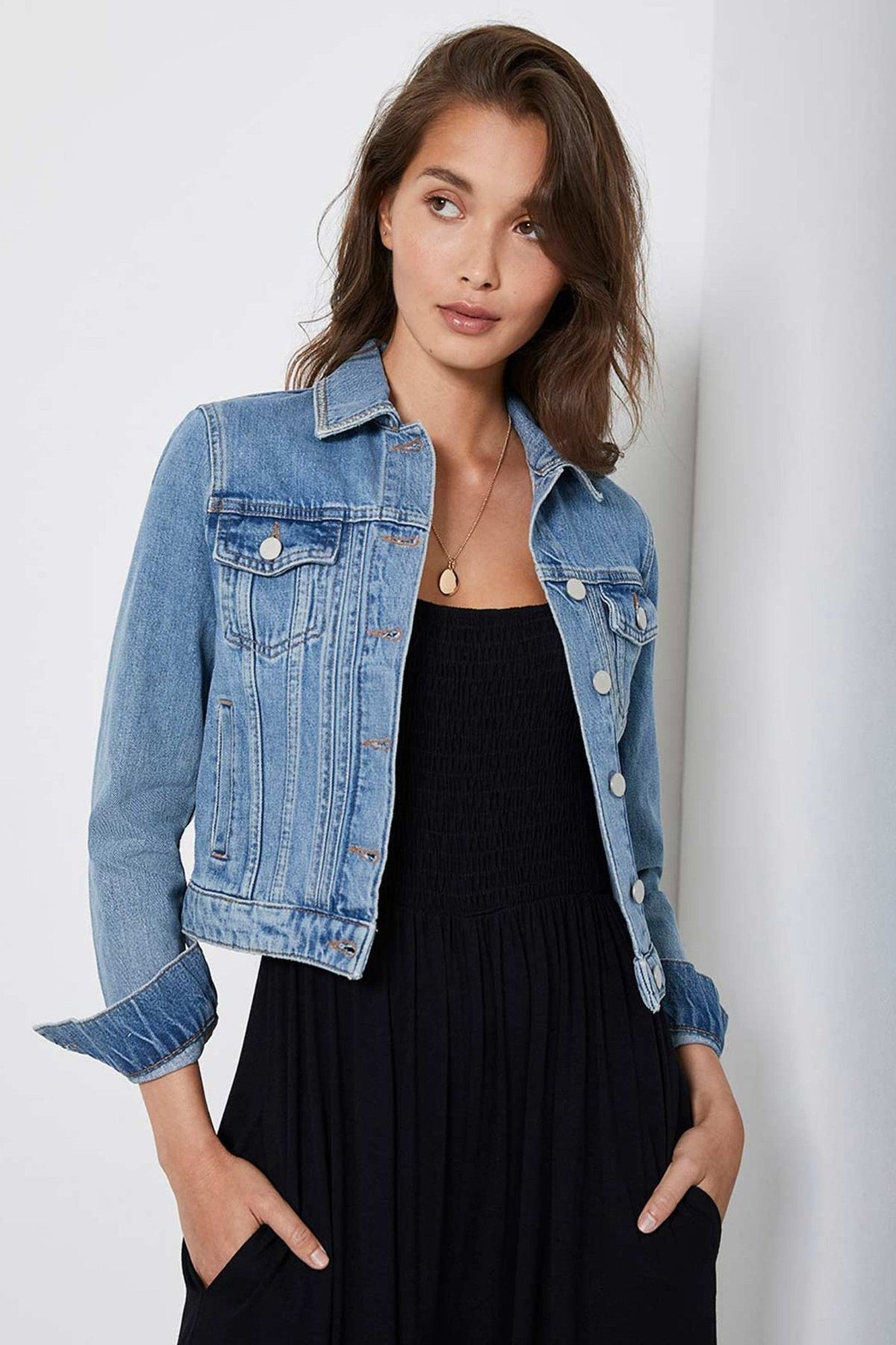 Mint Velvet Blue Puff Shoulder Jacket - HB INDUSTRIES - Denim Jackets - 