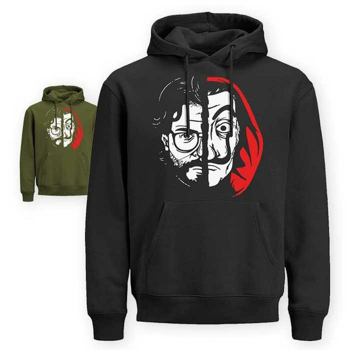 Money Heist Printed Fleece Full Sleeves Pull Over Hoodie - HB INDUSTRIES - Hoodie & Sweatshirt - 