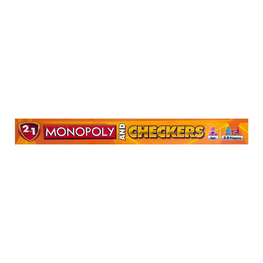 Monopoly And Checker 2 - In - 1 Board Game, For 7+ Years - HB INDUSTRIES - Board Games - 