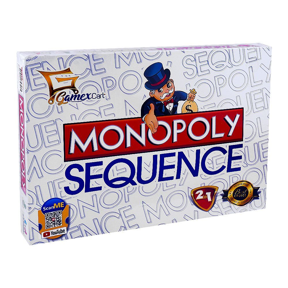 Monopoly And Sequence 2 - In - 1 Board Game - HB INDUSTRIES - Board Games - 