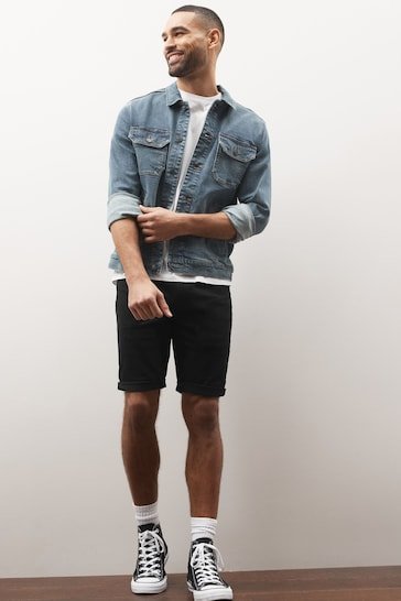 Motionflex 5 Pocket Chino Shorts For Mens Black - HB INDUSTRIES - Shorts - 