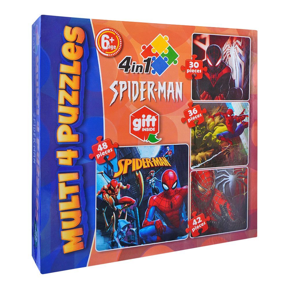 Multi 4 Puzzles 4 - In - 1 Spider - Man - HB INDUSTRIES - Board Games - 