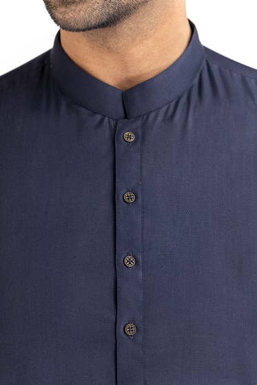 Navy Blue Basic Shalwar Kameez - HB INDUSTRIES - Shalwar Kameez - 