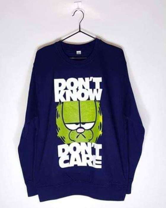 Navy Blue Dont Know Dont Care Printed Sweat shirt For Women - HB INDUSTRIES - Hoodies & Sweatshirts - 