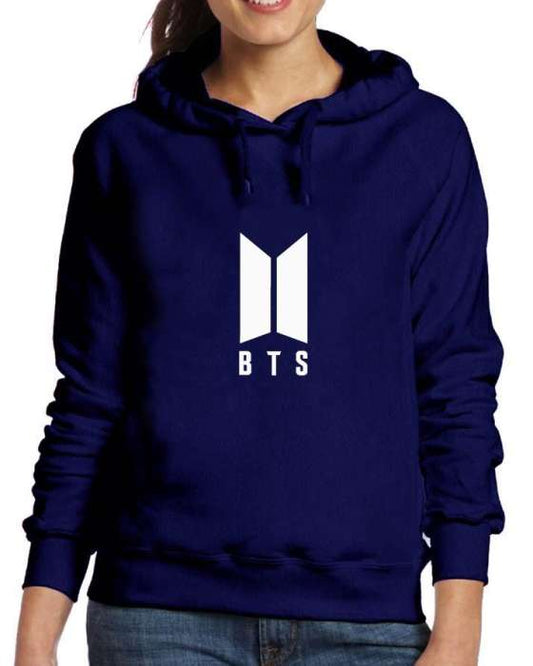 Navy Blue Fleece BTS Hoodies For Women - HB INDUSTRIES - Hoodies & Sweatshirts - 