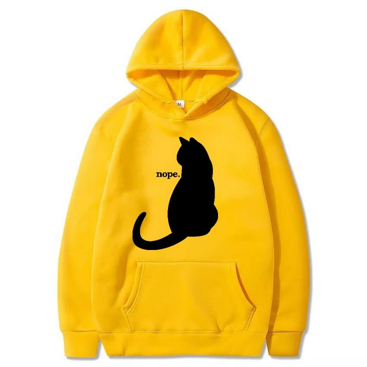 Nope Cat Printed Fleece Full Sleeves Pull Over Hoodie For Women - HB INDUSTRIES - Hoodies & Sweatshirts - 