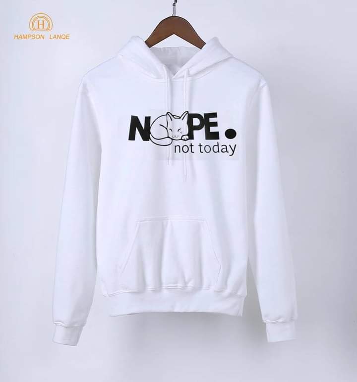 Nope Not Today Printed Fleece Full Sleeves Pull Over Hoodie For Women - HB INDUSTRIES - Hoodies & Sweatshirts - 