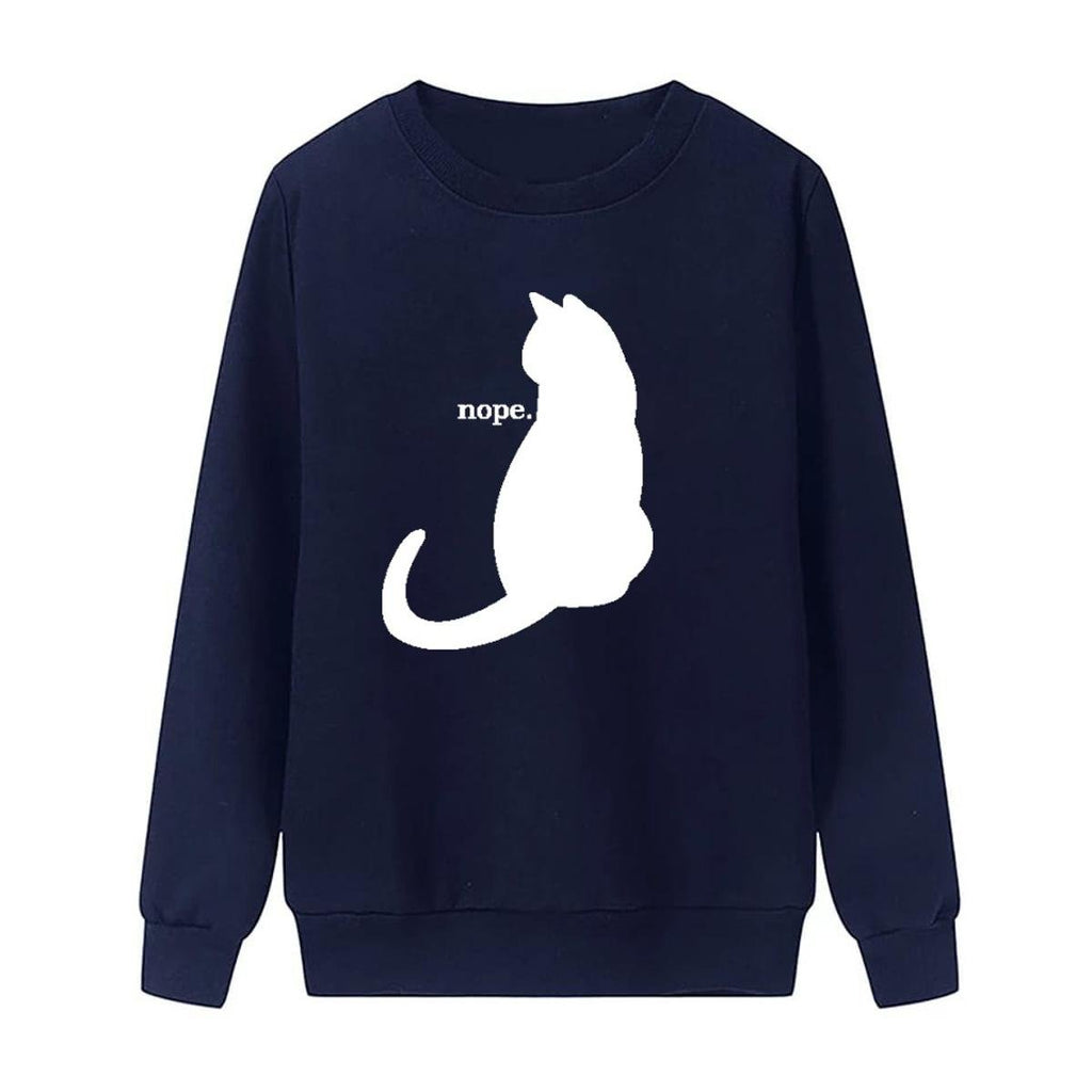 Nope Printed Fleece Full Sleeves Pull Over Sweatshirt For Women - HB INDUSTRIES - Hoodies & Sweatshirts - 