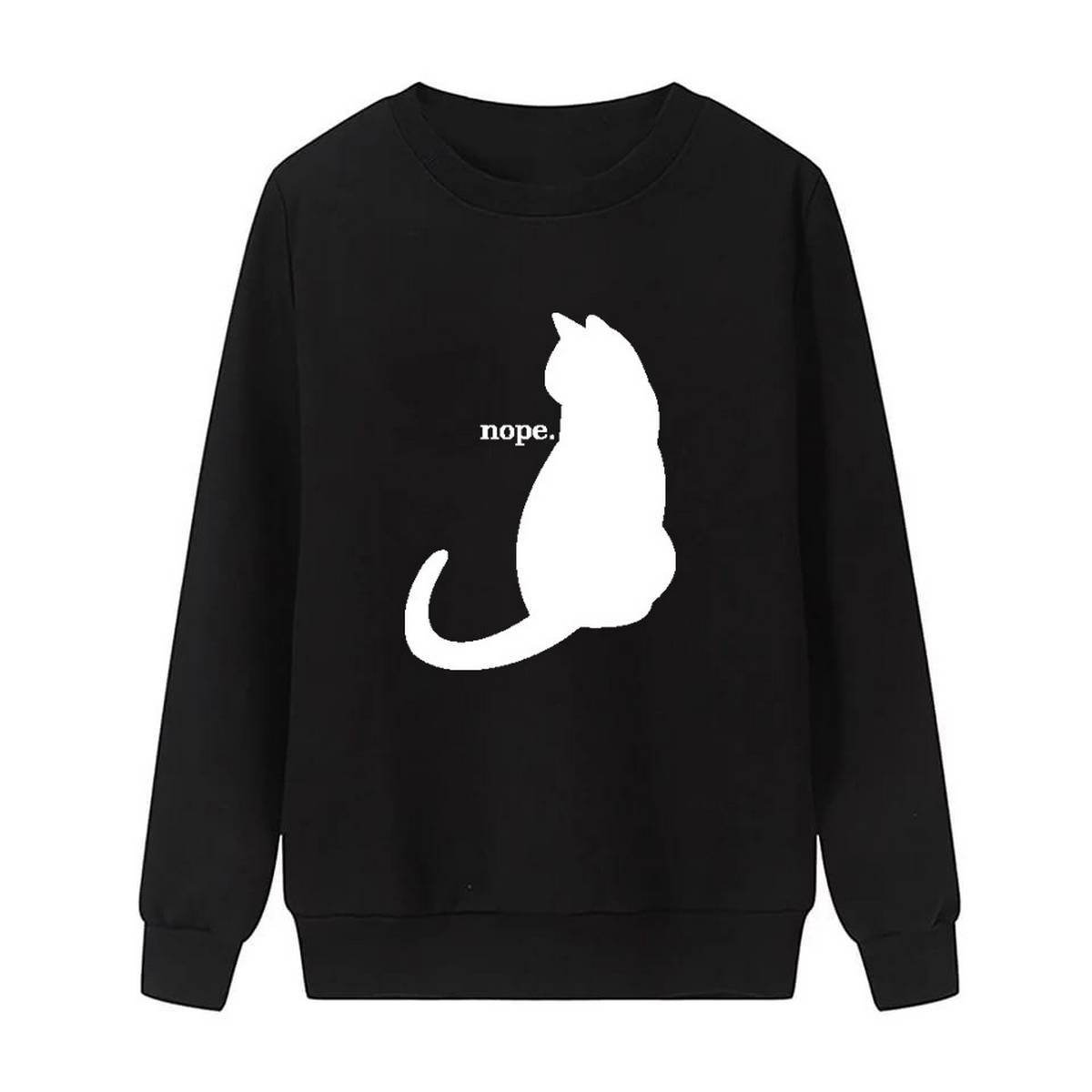 Nope Printed Fleece Full Sleeves Pull Over Sweatshirt For Women - HB INDUSTRIES - Hoodies & Sweatshirts - 