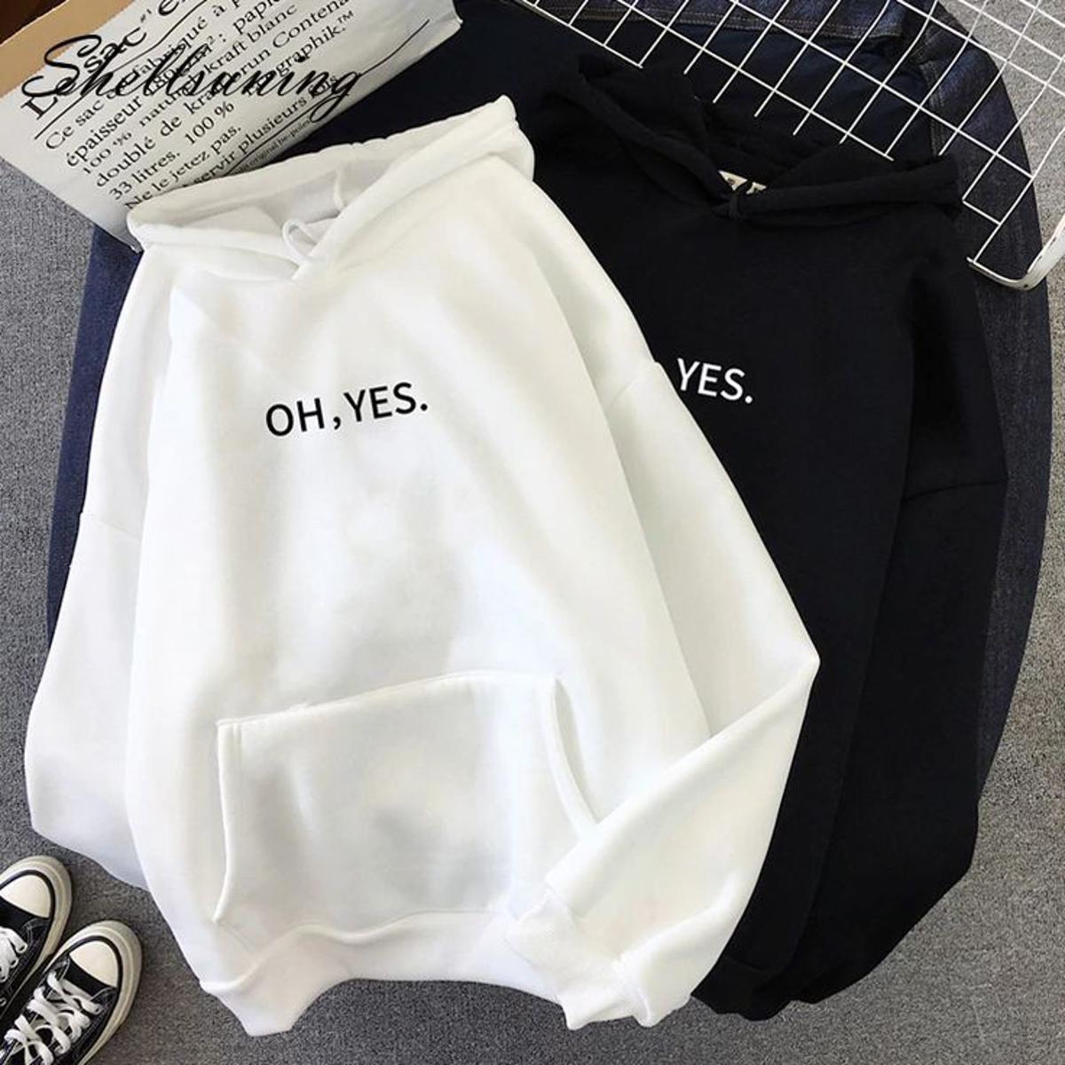 Oh Yes Fleece Full Sleeves Pull Over Hoodie For Women - HB INDUSTRIES - Hoodies & Sweatshirts - 