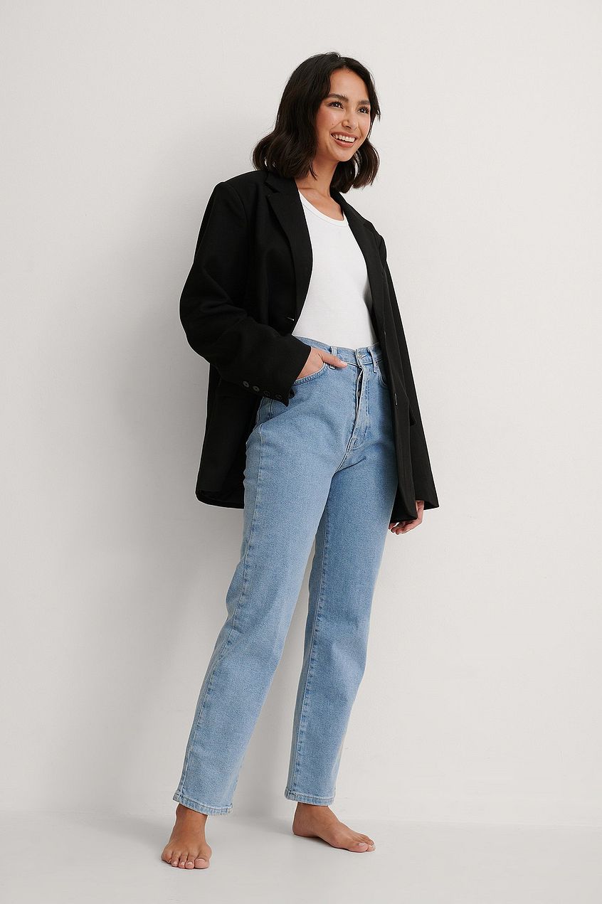 Organic Straight High Waist Jeans For Womens - HB INDUSTRIES - Jeans - 