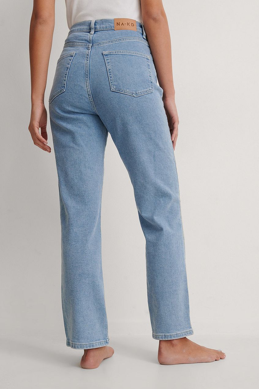 Organic Straight High Waist Jeans For Womens - HB INDUSTRIES - Jeans - 