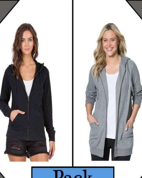 Pack of 2 black and grey zipper hoodie for and women - HB INDUSTRIES - Hoodies & Sweatshirts - 
