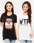 Pack of 2 - Black and White Printed T-Shirt For Her