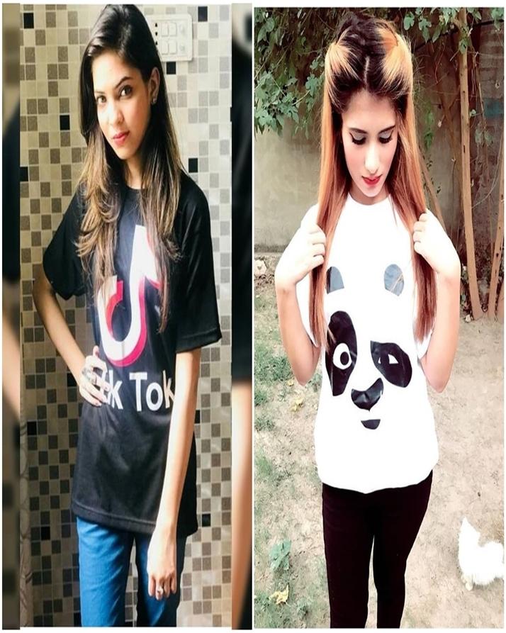 Pack Of 2 - Black and White TiktokPanda Face T - Shirts For - HB INDUSTRIES - Tops & T - Shirts - 