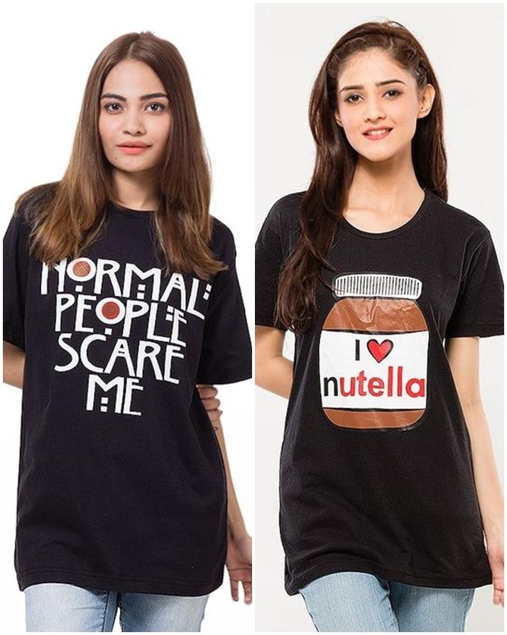 Pack of 2 - Black Printed T - Shirt For Her - HB INDUSTRIES - Tops & T - Shirts - 