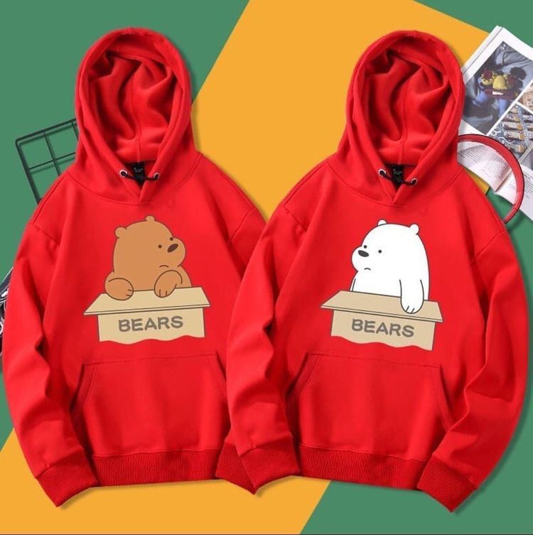 Pack Of 2 Cute Bears Printed Winter Fleece Full Seeves Hoodie For Women - HB INDUSTRIES - Hoodies & Sweatshirts - 