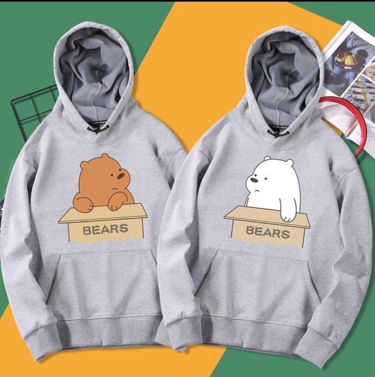 Pack Of 2 Cute Bears Printed Winter Fleece Full Seeves Hoodie For Women - HB INDUSTRIES - Hoodies & Sweatshirts - 