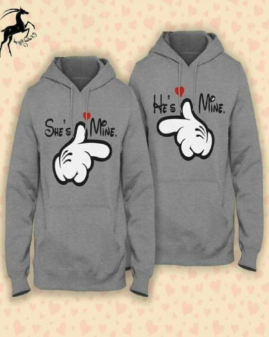 Pack Of 2 Grey Couple Print Hoodie For womens - HB INDUSTRIES - Hoodies & Sweatshirts - 