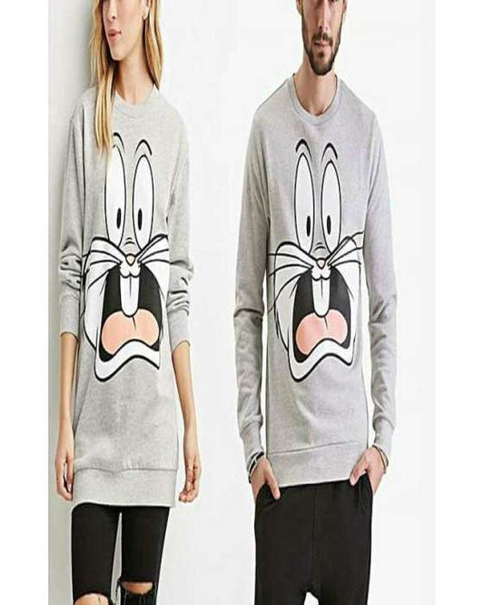 Pack Of 2 Mr And Mrs Bunny Print Sweat Shirt - HB INDUSTRIES - Hoodies & Sweatshirts - 