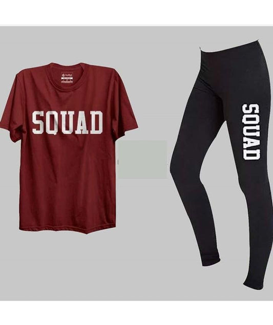 Pack of - 2 Printed T - shirt andTights For Gym and Jogging - HB INDUSTRIES - Tops & T - Shirts - 