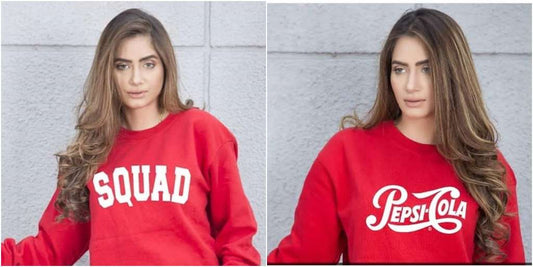 Pack of 2 Red Squad and Red Pepsi Colo Printed Sweatshirts For Women - HB INDUSTRIES - Hoodies & Sweatshirts - 