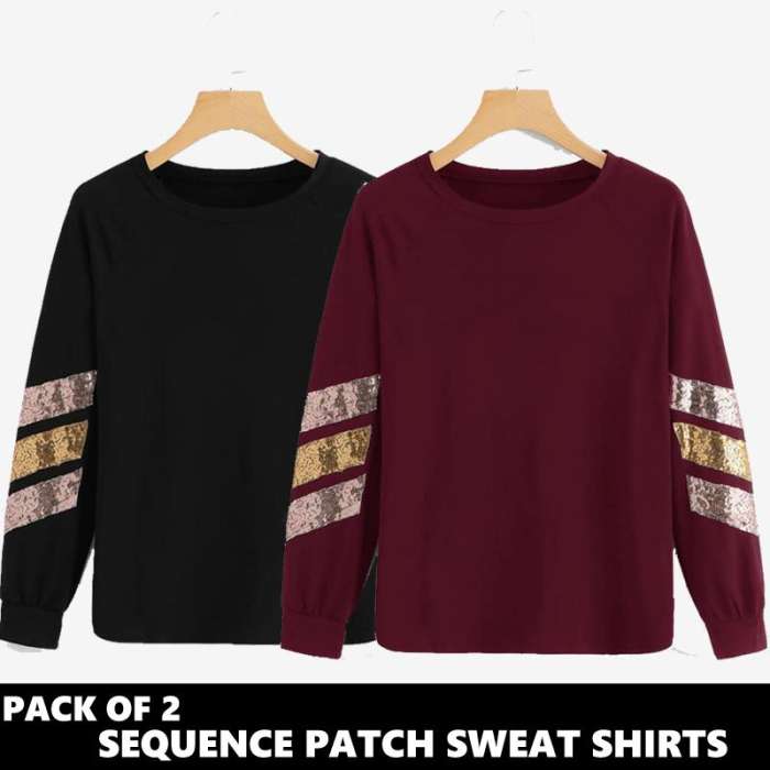 PACK OF 2 SEQUENCE PATCH SWEAT SHIRTS - HB INDUSTRIES - Hoodies & Sweatshirts - 