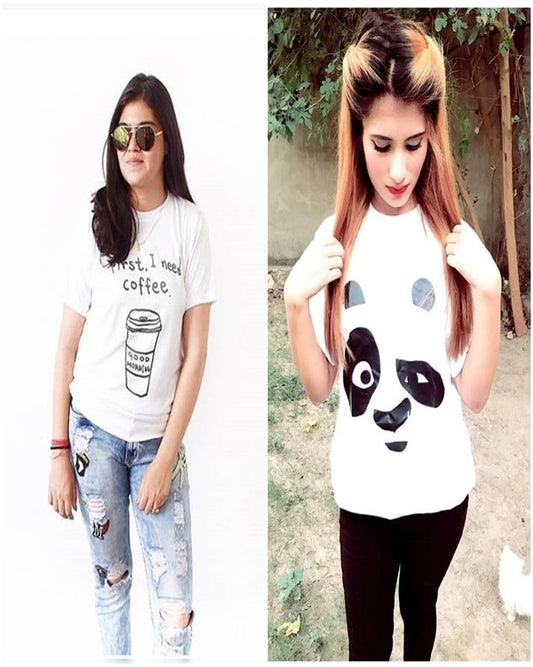 Pack Of 2 - White PandafaceFirst Ned Cofee T - Shirts For - HB INDUSTRIES - Tops & T - Shirts - 