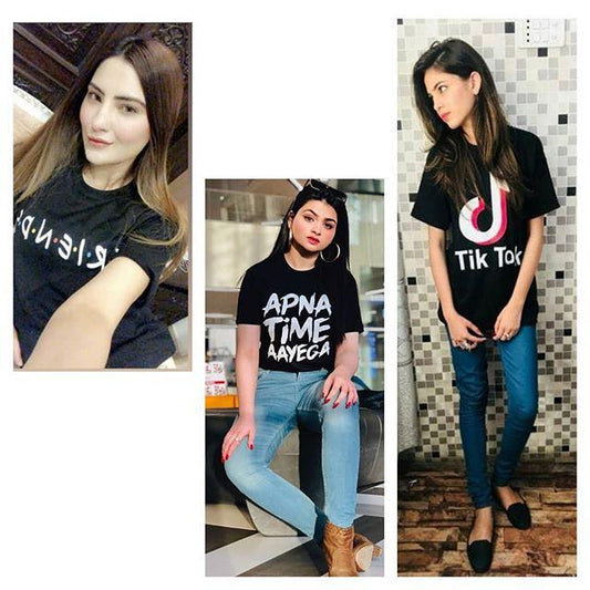 Pack of 3 - Black Friends Black Apna Time Ayega and Black Tik Tok Printed T - Shirt - HB INDUSTRIES - Tops & T - Shirts - 