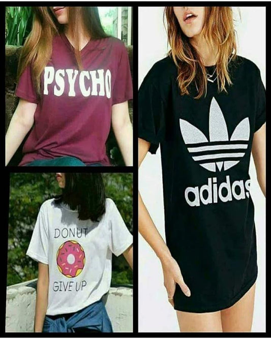Pack Of 3 - Multicotton Printed T - Shirt For Women - HB INDUSTRIES - Tops & T - Shirts - 