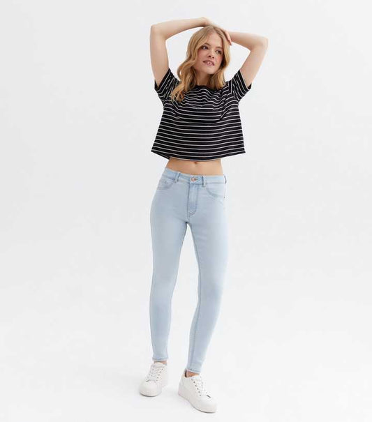 Pale Blue High Waist Ashleigh Skinny Jeans - HB INDUSTRIES - Jeans - 