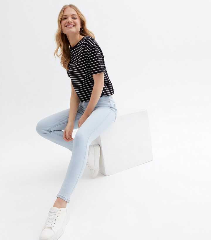 Pale Blue High Waist Ashleigh Skinny Jeans - HB INDUSTRIES - Jeans - 