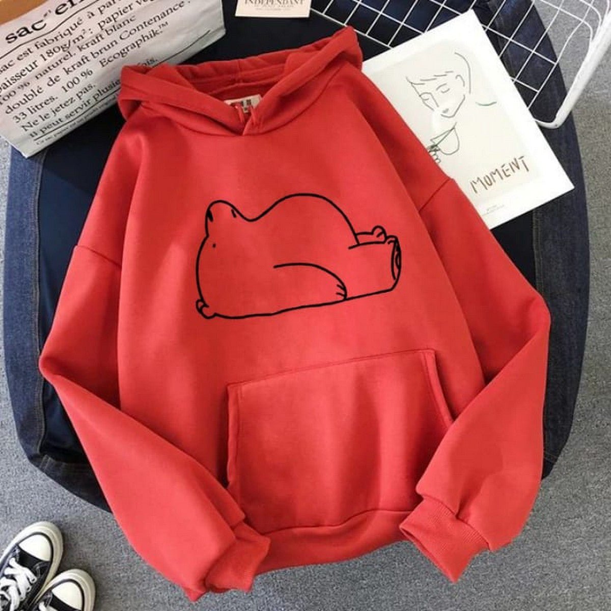 Panda Fleece Full Sleeves Pull Over Hoodie For Women - HB INDUSTRIES - Hoodies & Sweatshirts - 