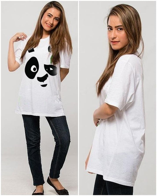 Panda White Printed T - Shirt For Her - HB INDUSTRIES - Tops & T - Shirts - 