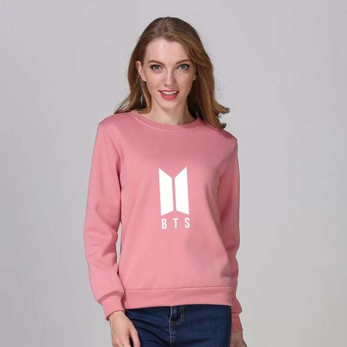 Pink Fleece BTS Sweatshirt For Women 526 - HB INDUSTRIES - Hoodies & Sweatshirts - 