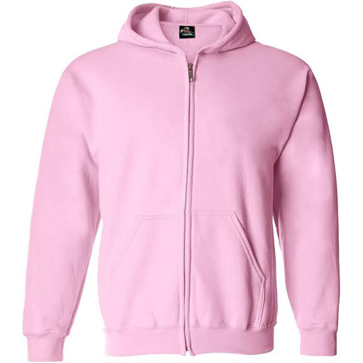 Pink Fleece Full Sleeves Zipper Hoodie For Women - HB INDUSTRIES - Hoodies & Sweatshirts - 