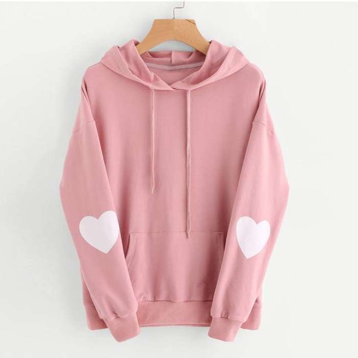 Pink Heart Hoodie Women - HB INDUSTRIES - Hoodies & Sweatshirts - 