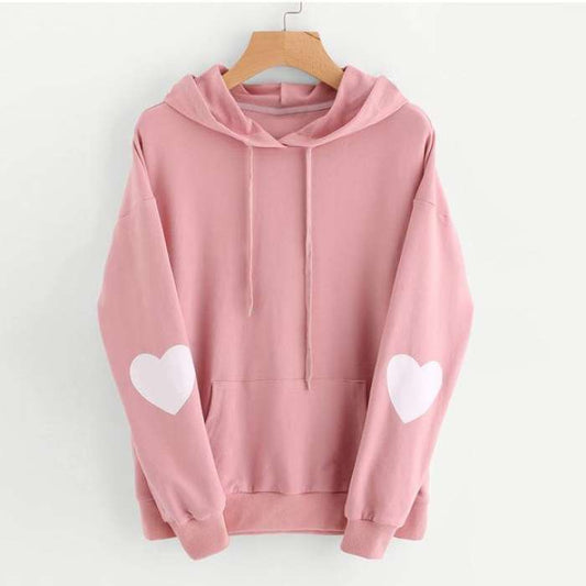 Pink Heart Hoodie Women - HB INDUSTRIES - Hoodies & Sweatshirts - 