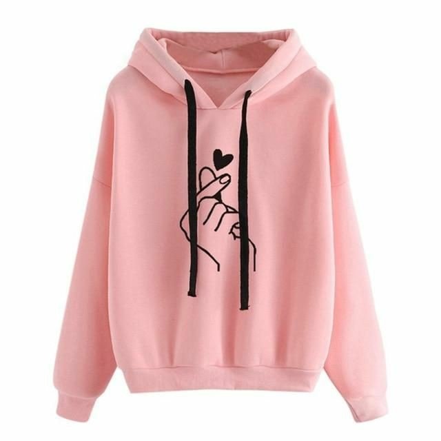 Pink Love Charm Fleece Full Sleeves Pull Over Hoodie For Women - HB INDUSTRIES - Hoodies & Sweatshirts - 