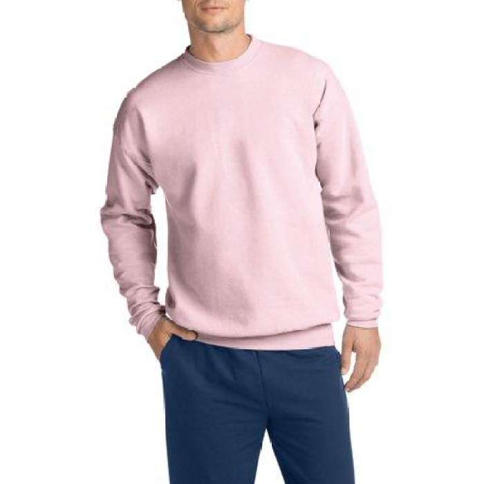 Pink Round Neck Plain Sweatshirt Fabric Fleece 659 - HB INDUSTRIES - Hoodies & Sweatshirts - 