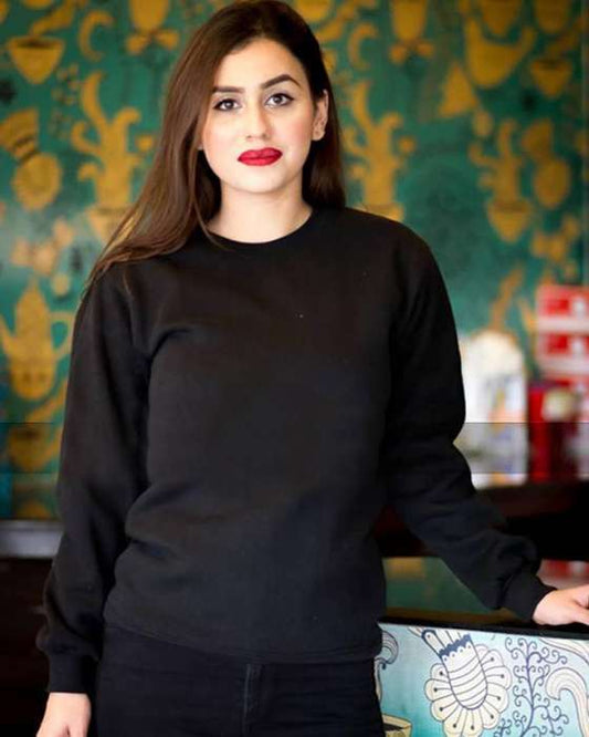 Plain Black Sweat Shirt For women - HB INDUSTRIES - Hoodies & Sweatshirts - 